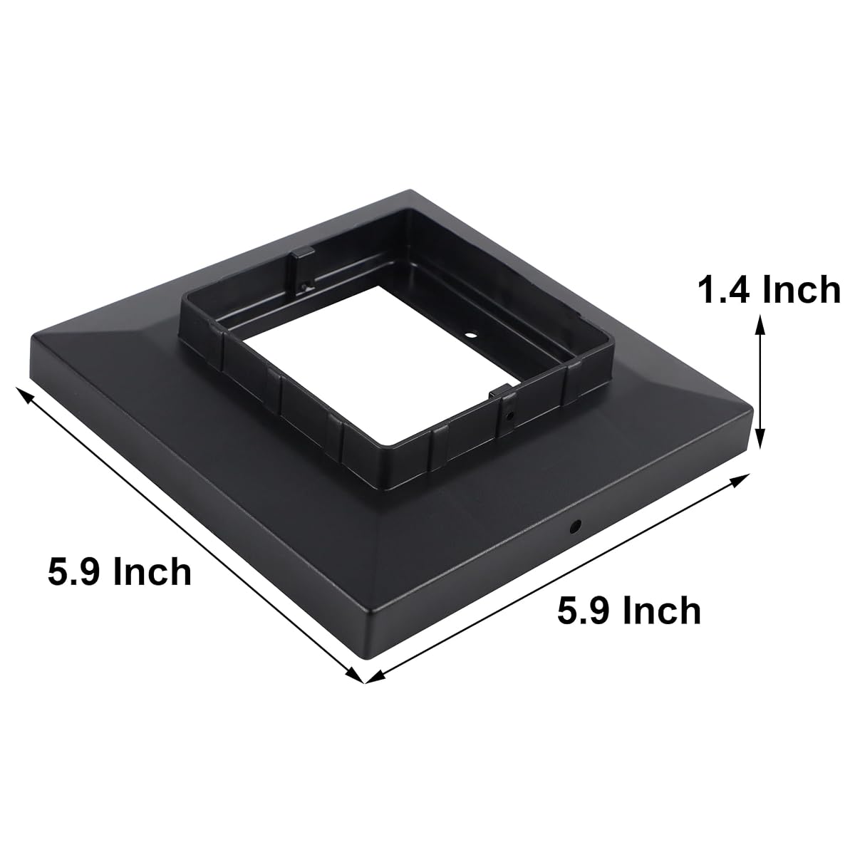Dynaming Black Mount Base for Solar Post Lights, Fit for 6x6 Wooden Post (Cap Inner Size 5.5"x5.5"), 12 Pack - imagem de detalhe 2