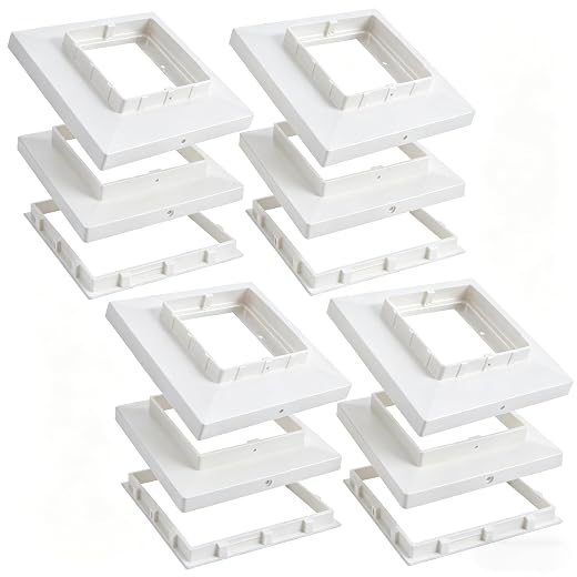 Dynaming White Mount Base for Solar Post Lights, Fit for 5x5 or 5.5x5.5 Vinyl/Wooden Post (4 Pack)