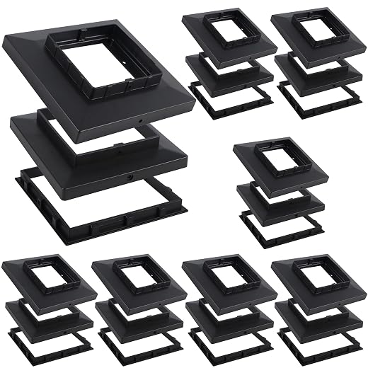 Dynaming Back Mount Base for Solar Post Lights, Fit for 5x5 or 5.5x5.5 Vinyl/Wooden Post (8 Pack)