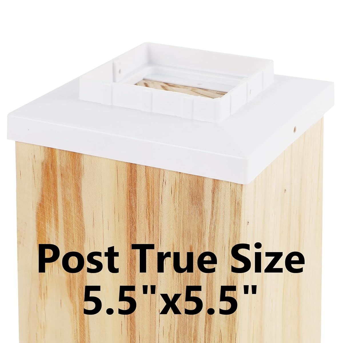 Dynaming White Mount Base for Solar Post Lights, Fit for 6x6 Wooden Post (Cap Inner Size 5.5"x5.5"), 12 Pack - imagem de detalhe 1